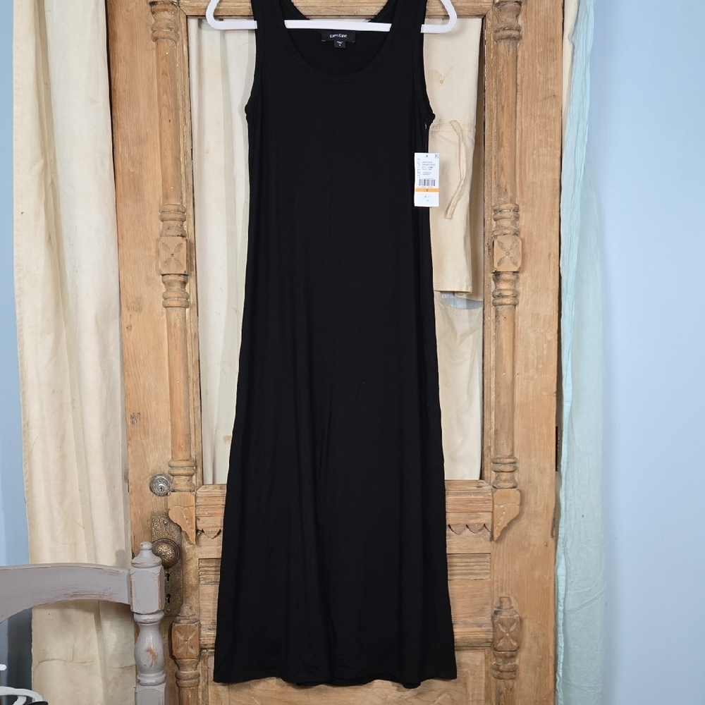 Elegant Black Sleeveless Maxi Tank Dress Size Small